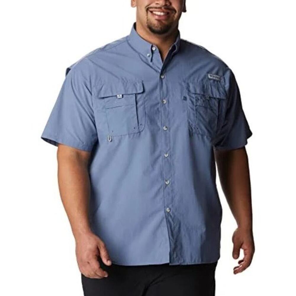 Columbia Men's Short Sleeve Button-Down Shirt in Slate Blue